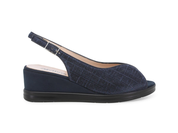 Melluso Sandali Comfort con Zeppa tomaia Tessuto Galassia Blu R80335Z-246164